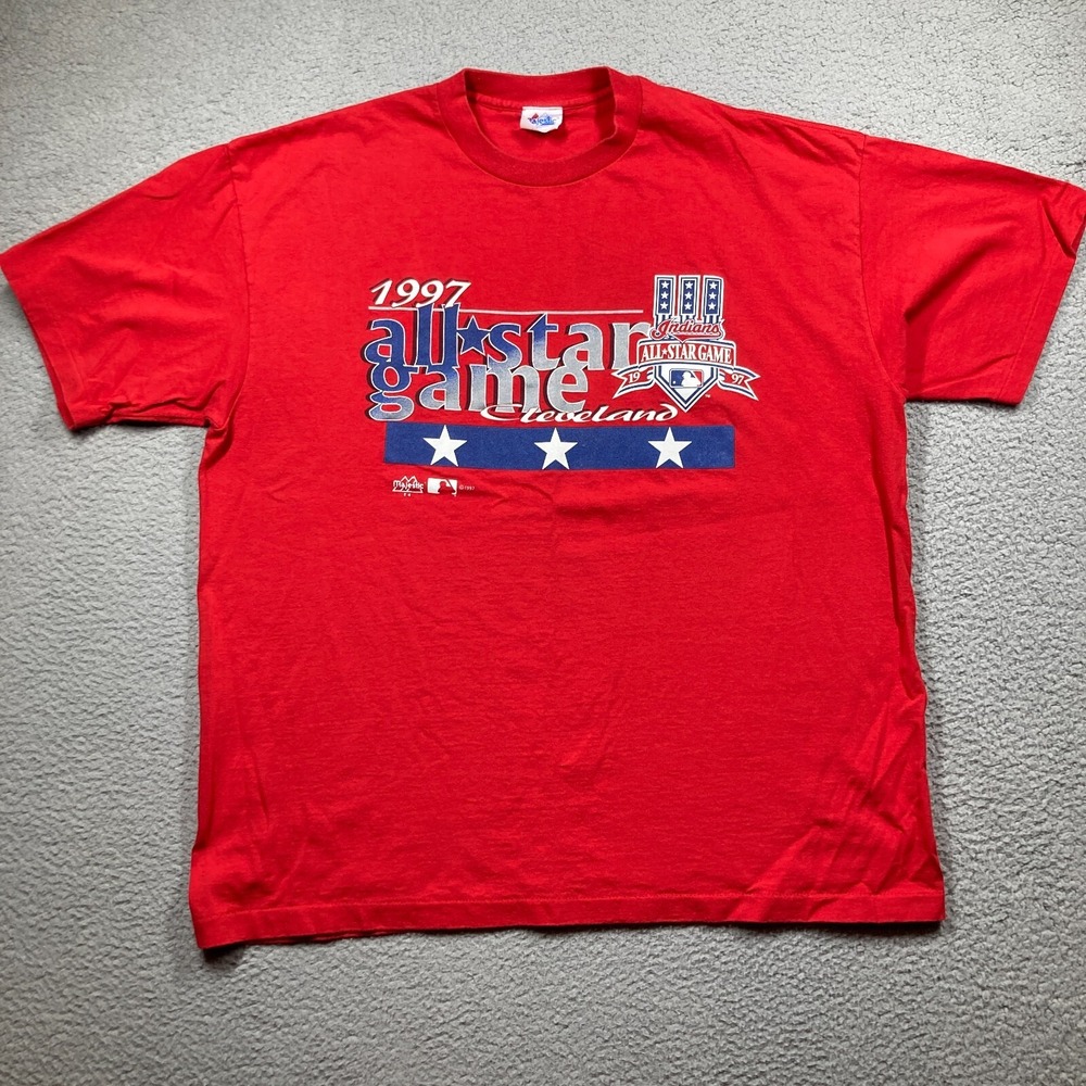 Vintage Cleveland Indians T Shirt Adult XXL Red 1997 All Star Game USA Made